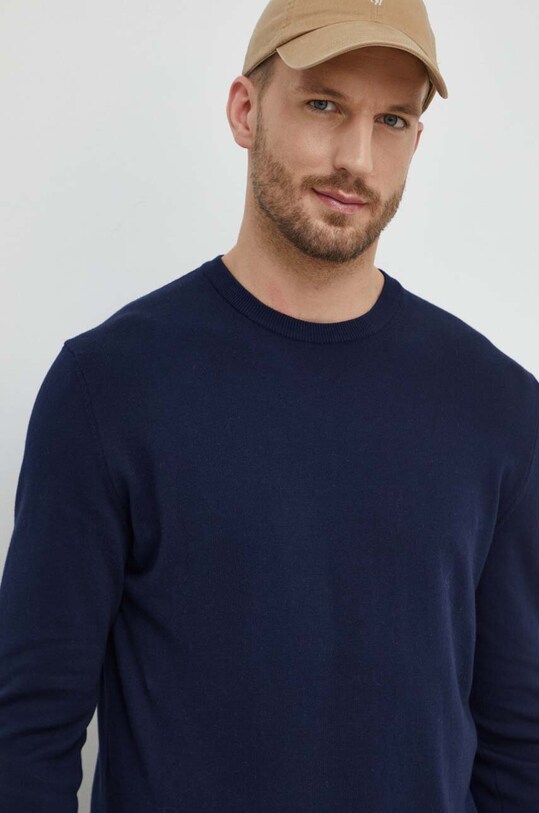 Хлопковый свитер United Colors of Benetton тёмно-синий 1098U1I76