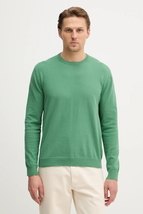 United Colors of Benetton sweter bawełniany zielony 1098U1I76