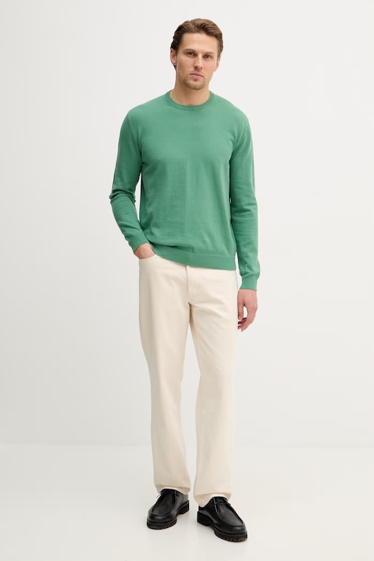 United Colors of Benetton sweter bawełniany 1098U1I76 zielony AA00