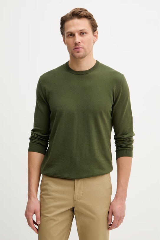 United Colors of Benetton sweter bawełniany zielony 1098U1I76