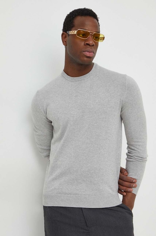 United Colors of Benetton sweter bawełniany bawełna szary 1098U1I76