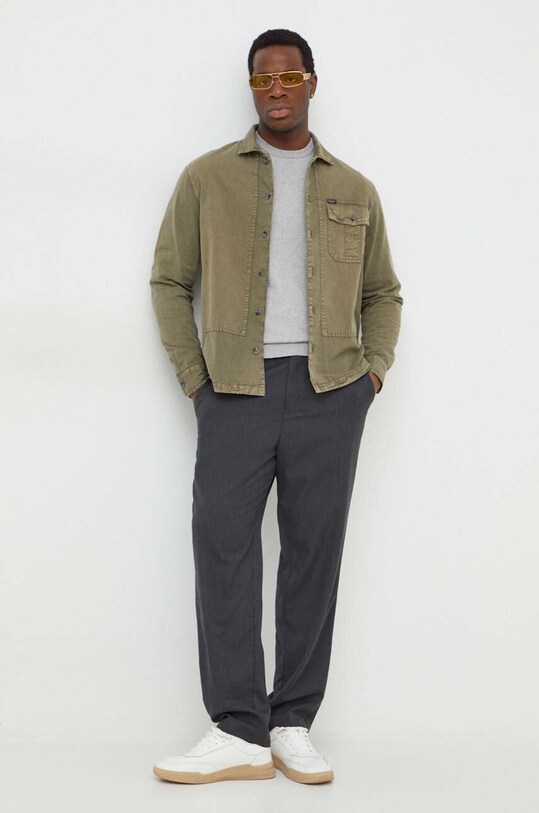 United Colors of Benetton pamut pulóver 1098U1I76 szürke AA00