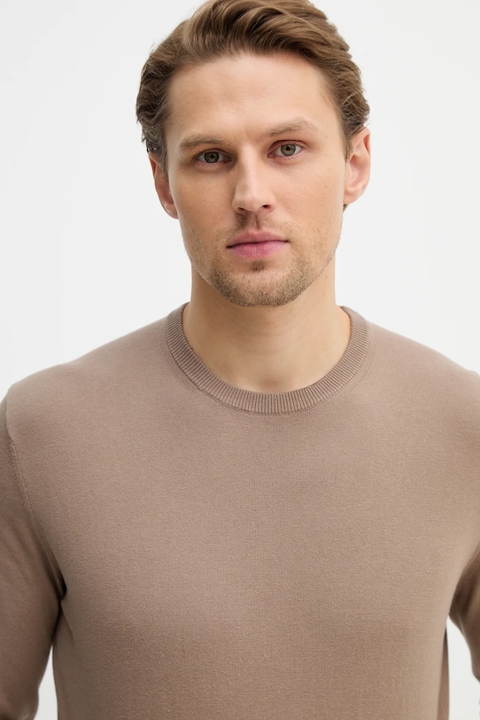 United Colors of Benetton sweter bawełniany brązowy 1098U1I76