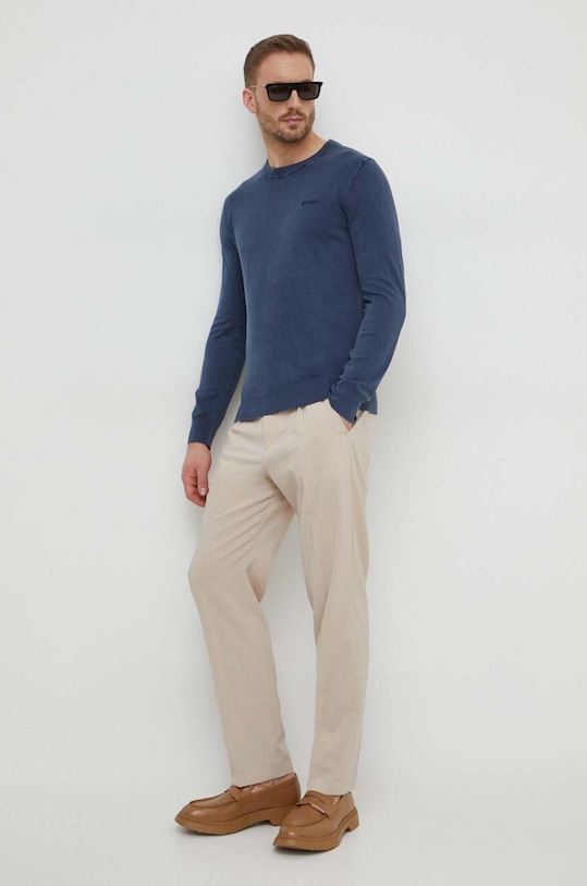 Pulover s dodatkom svile Guess M4GR06.Z3DN1 mornarsko plava AW25