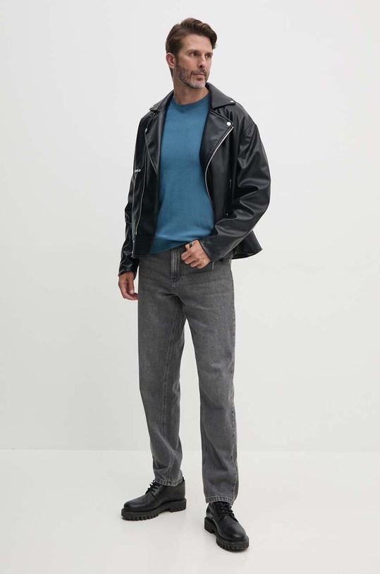 Sisley sweter 10F2S1C78 niebieski SS25