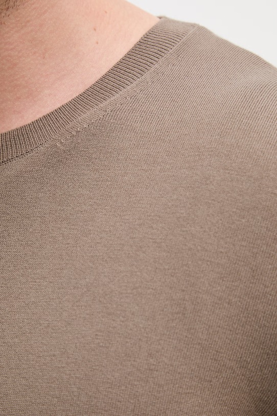 Sisley πουλόβερ ανδρικό με βαμβάκι 10F2S1C78 καφέ