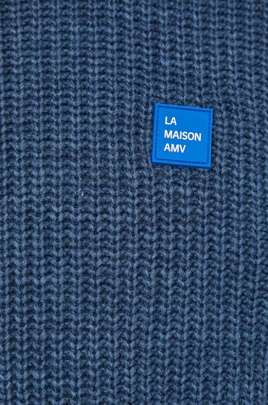 American Vintage pulover din amestec de lana MCRA18AE24 albastru
