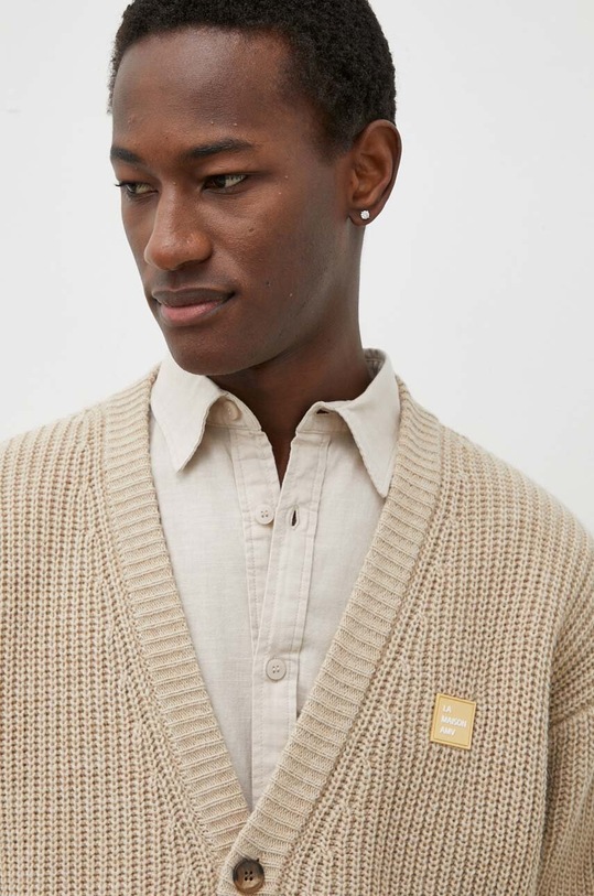 American Vintage cardigan din amestec de lana bej MCRA19AE24