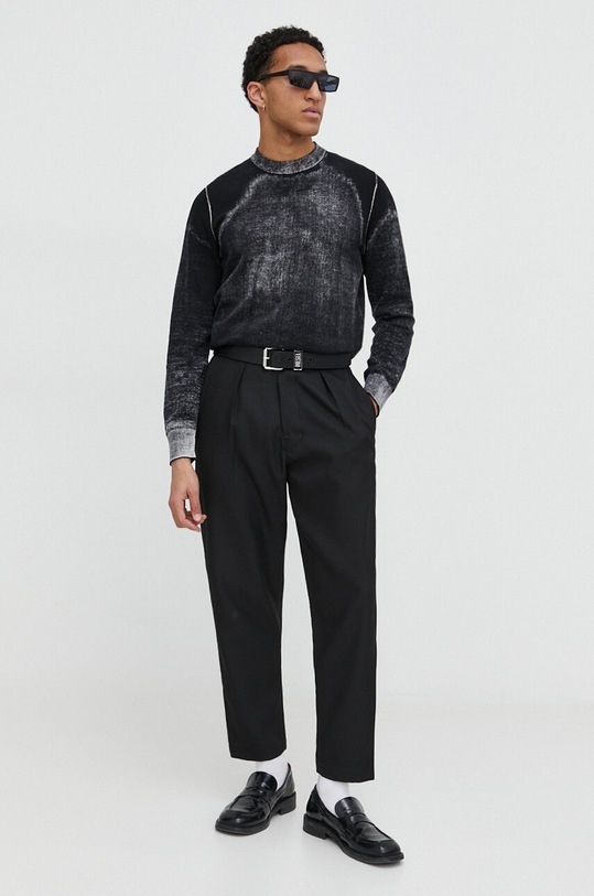 Diesel sweter bawełniany A11187.0BEAR szary AW25