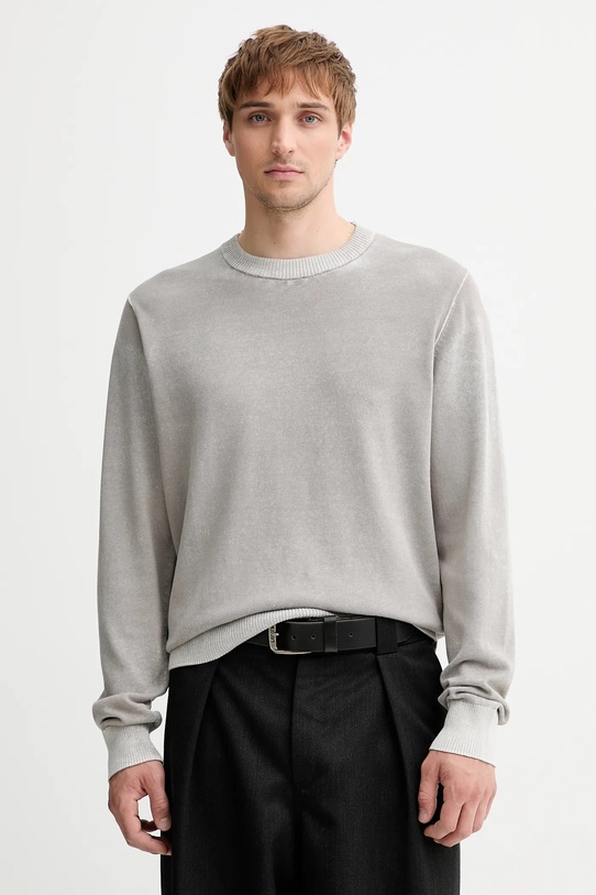 Diesel sweter bawełniany K-LARENCE-B wzorzyste szary A11187.0BEAR