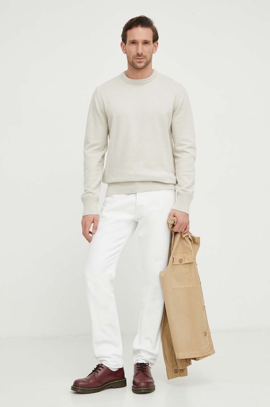 G-Star sweter z domieszką wełny D21931.D563 beżowy SS24
