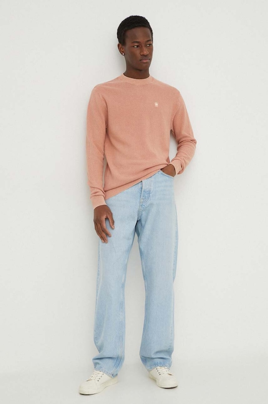 G-Star sweter bawełniany D24461.D630 pomarańczowy SS24