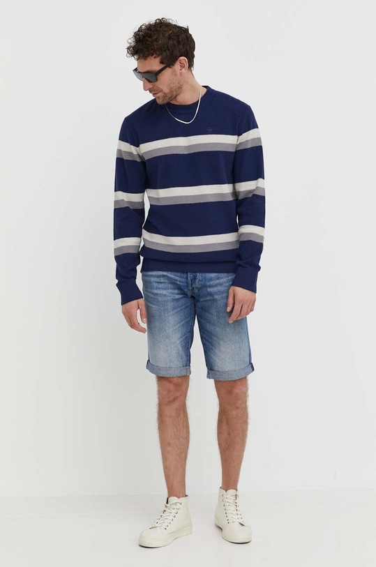 G-Star sweter z domieszką wełny D24378.D563 niebieski SS24