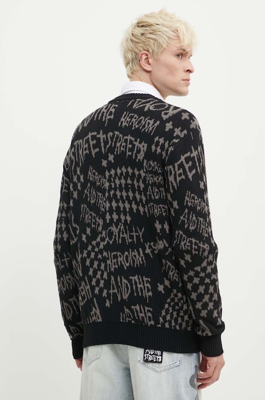 Odzież KSUBI kardigan bawełniany heroism cardigan MPS24KW005 czarny