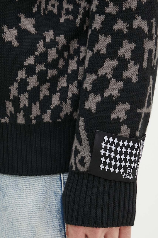 KSUBI kardigan bawełniany heroism cardigan MPS24KW005 czarny