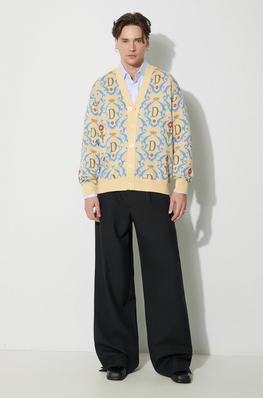 Drôle de Monsieur cotton cardigan Le Cardigan Ornements cotton yellow D.CA120.CO147.YL