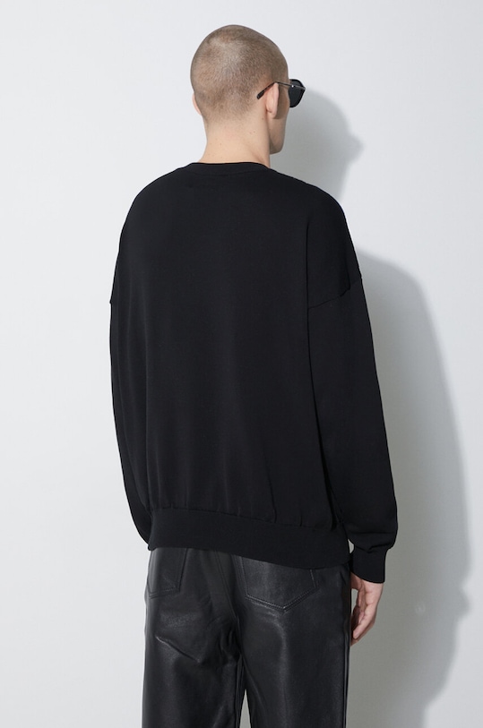 Marcelo Burlon sweter bawełniany Icon Wings Knit Boxy Crew CMHE024S24KNI0011026 czarny SS24