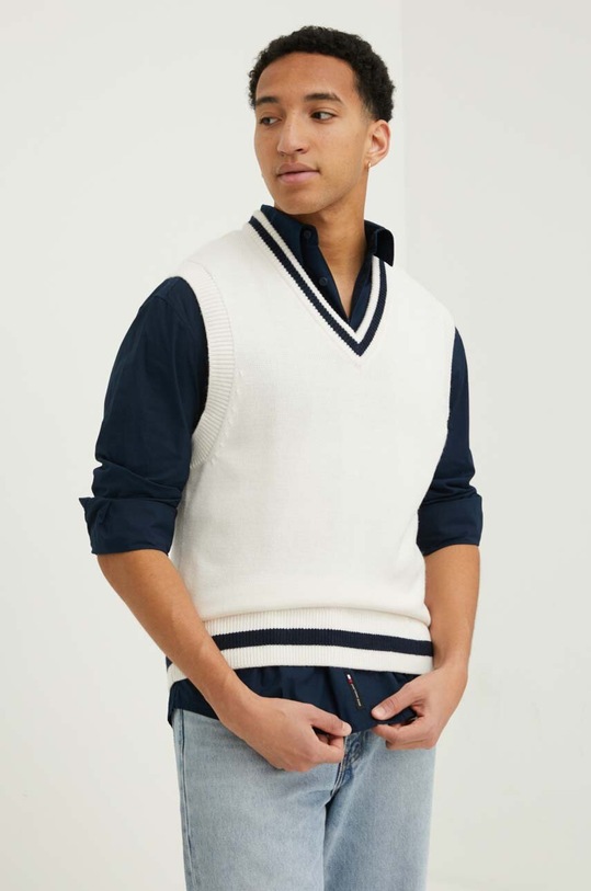 Vesta Tommy Jeans V výstřih béžová DM0DM18599