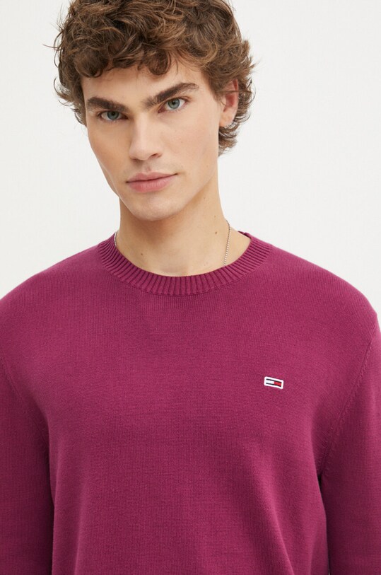 Одяг Бавовняний светр Tommy Jeans DM0DM18895 фіолетовий