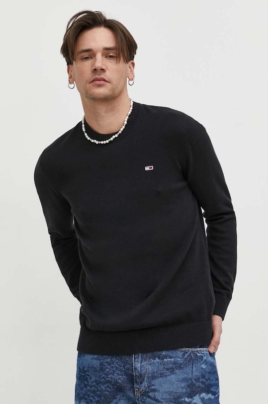 Tommy Jeans sweter bawełniany bawełna czarny DM0DM18895