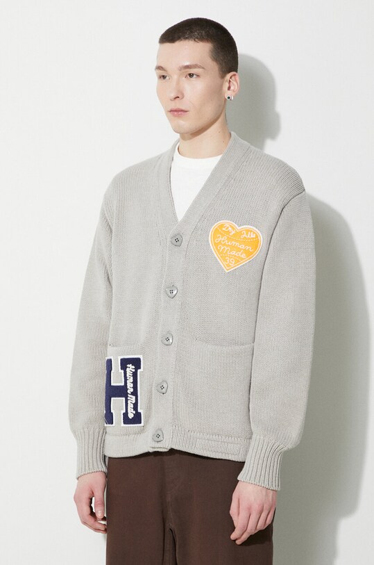 Odzież Human Made kardigan Low Gauge Knit Cardigan HM27CS036 szary