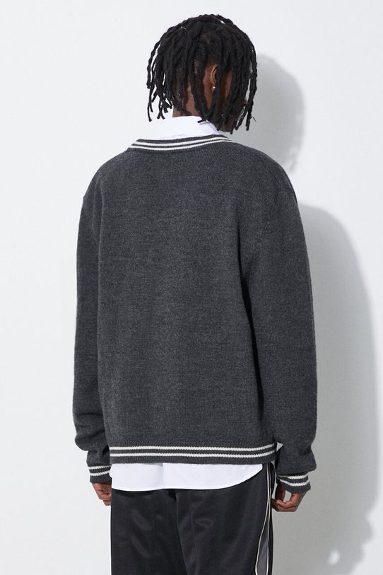 Clothing AMBUSH wool cardigan A Patch Knit Cardigan BMHB003S24KNI0010710 gray