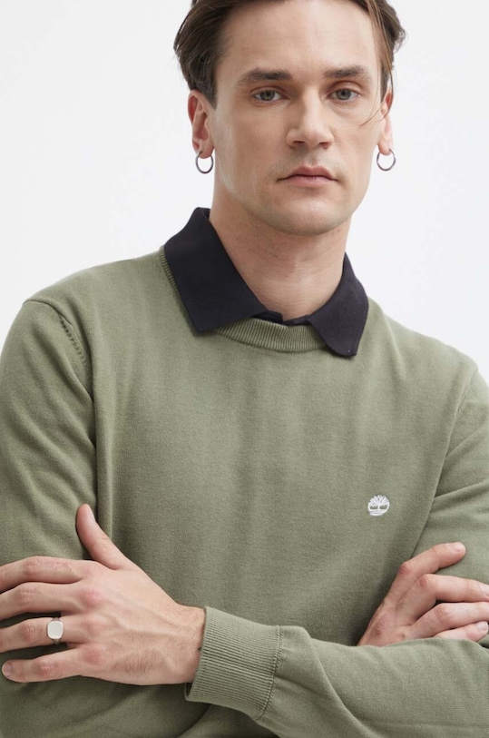 Бавовняний светр Timberland зелений TB0A2BMM5901