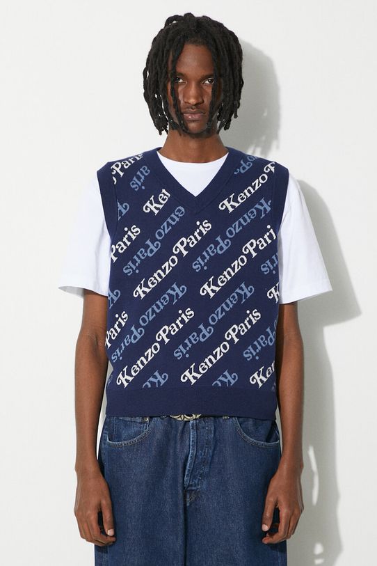 Kenzo wool blend gilet by Verdy Vest wool-blend navy FE55PU4583CB.77