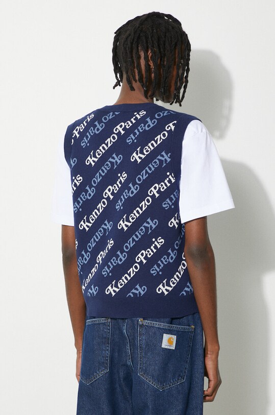 Oblečení Vesta s příměsí vlny Kenzo by Verdy Vest FE55PU4583CB.77 námořnická modř