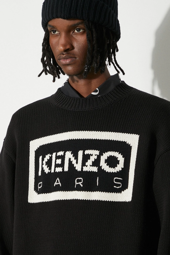 Светр з домішкою вовни Kenzo Bicolor Kenzo Paris Jumper FD55PU3833LA.99 чорний