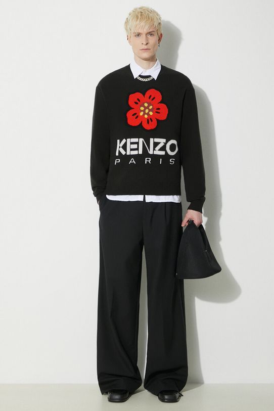 Kenzo wool jumper Boke Flower Jumper medium thickness black FD65PU4273LD.99J