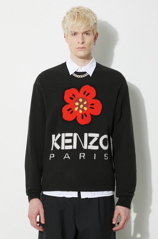 Одежда Шерстяной свитер Kenzo Boke Flower Jumper FD65PU4273LD.99J чёрный