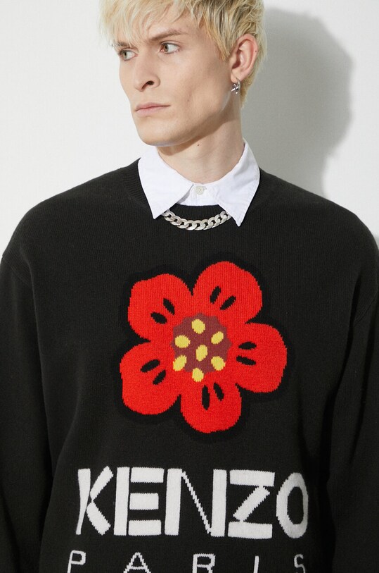 Шерстяной свитер Kenzo Boke Flower Jumper FD65PU4273LD.99J чёрный