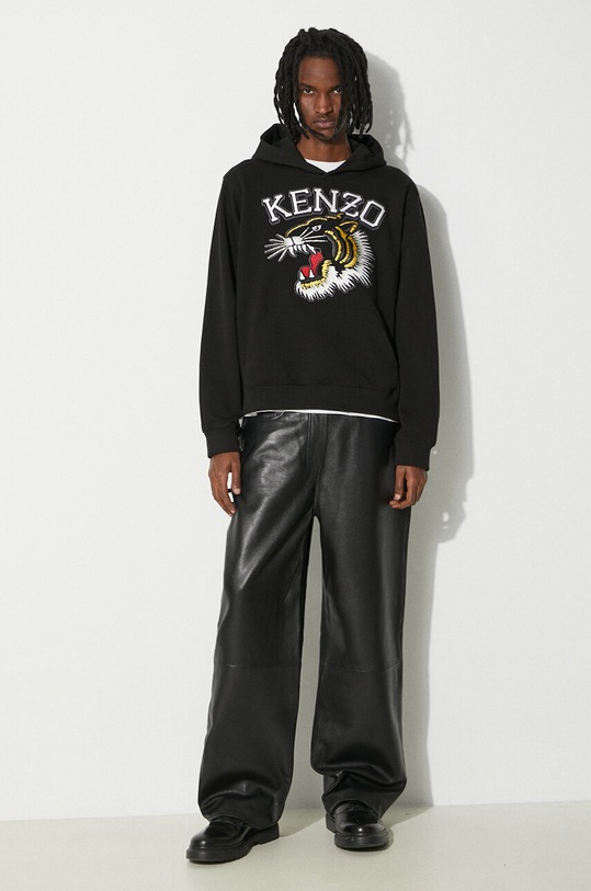 Kenzo cotton sweatshirt Tiger Varsity Slim Hoodie FE55SW1864MF.99J black SS24