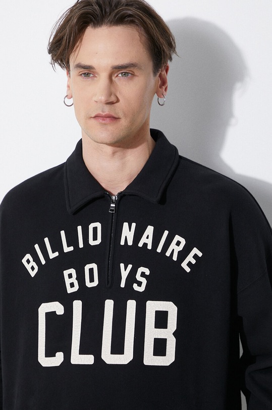 Bavlněná mikina Billionaire Boys Club Collared Half Zip Sweater B24125 černá