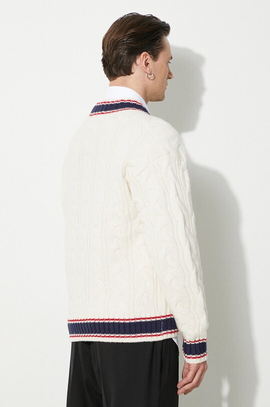 Дрехи Вълнена жилетка A Bathing Ape College Badges Knit Cardigan 1J80120051 бял