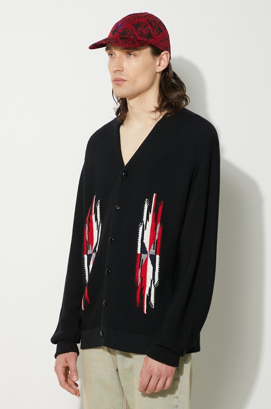 Вълнена жилетка Needles V Neck черен OT268