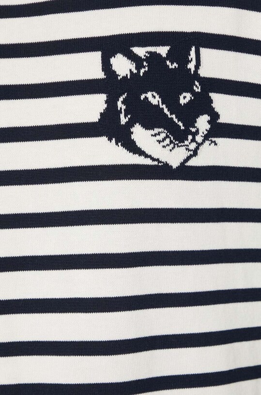 Bavlněný svetr Maison Kitsuné Fox Head Intarsia Comfort Striped Jumper MM00803KT1102