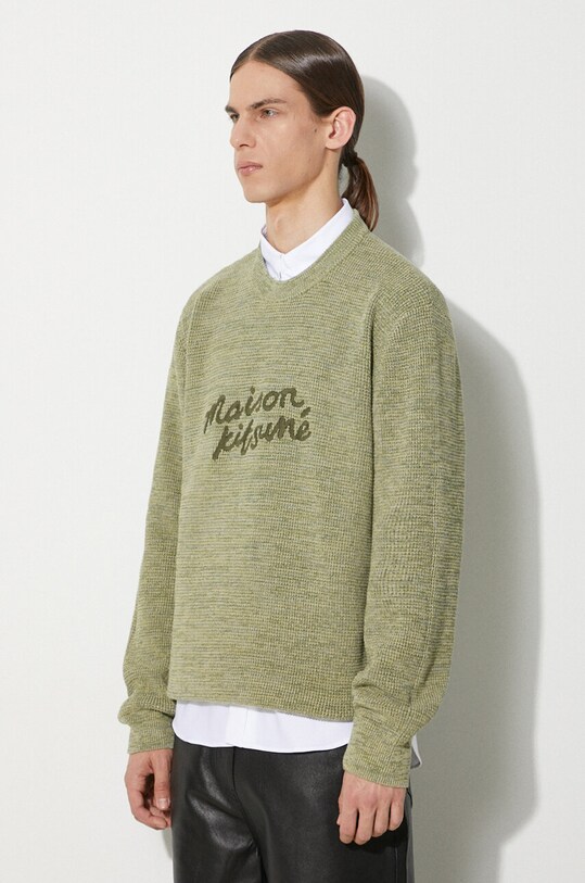 Maison Kitsuné cotton jumper Handwriting Comfort Jumper green MM00807KT1108