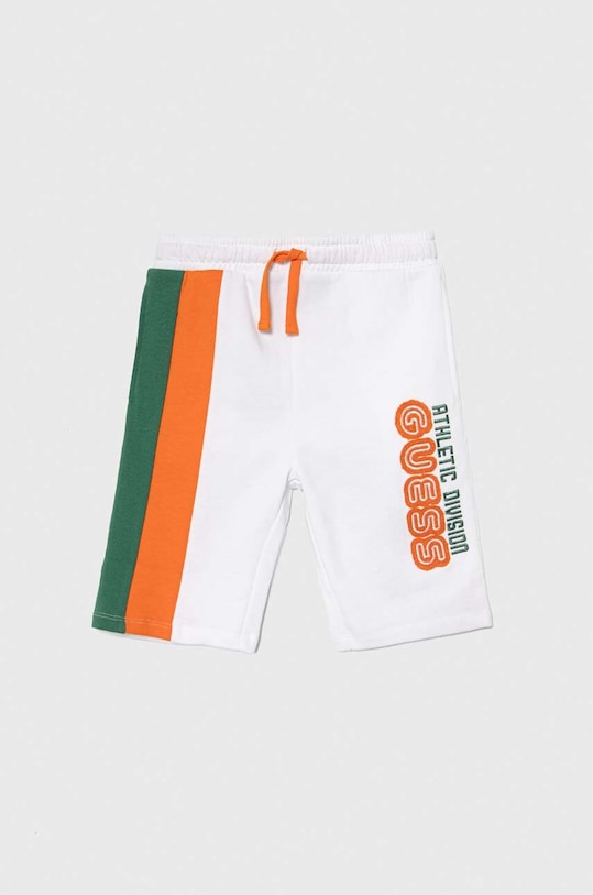 Детские хлопковые шорты Guess L4RD00.KA6R4.PPYH белый SS24