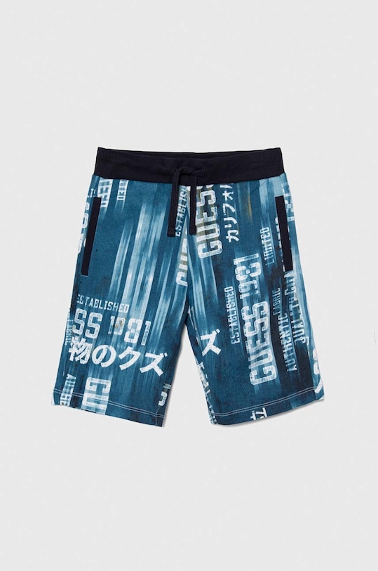 Dětské bavlněné šortky Guess pletenina modrá L4RD01.KA6R3.PPYH