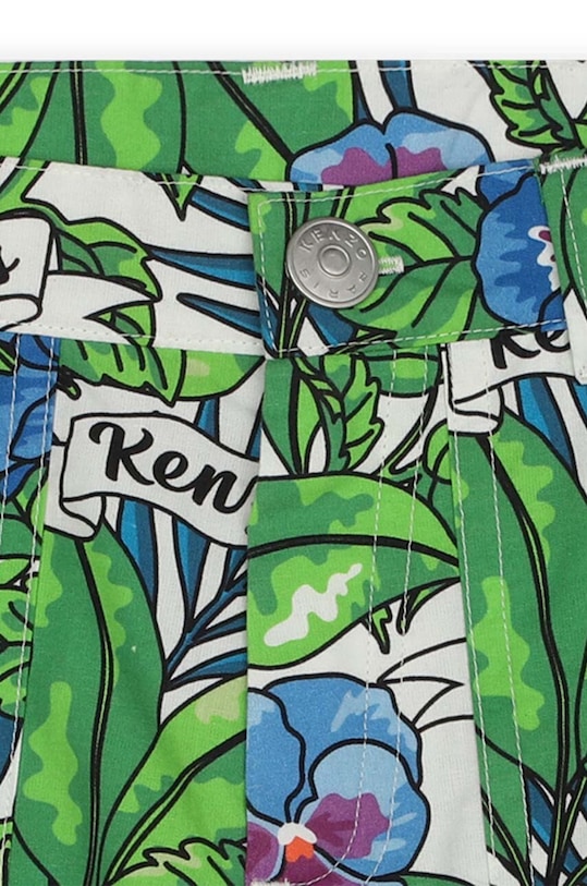 Дитячі бавовняні шорти Kenzo Kids бірюзовий K60320.