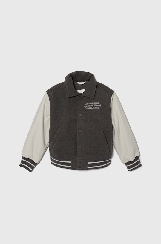 Abercrombie & Fitch geaca bomber pentru copii cu captuseala gri KI232.4003