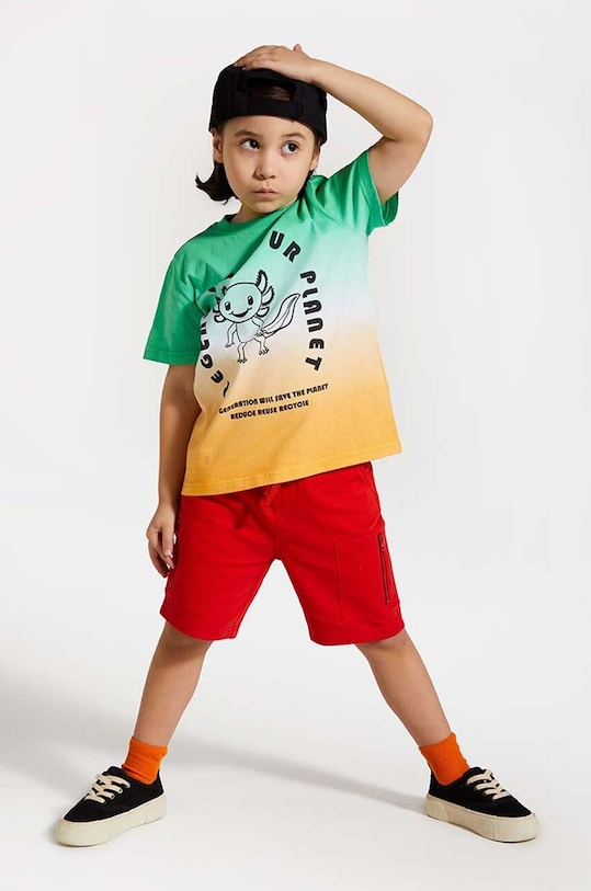 Coccodrillo pantaloni scurți din bumbac pentru copii casual rosu WC4120502DWK