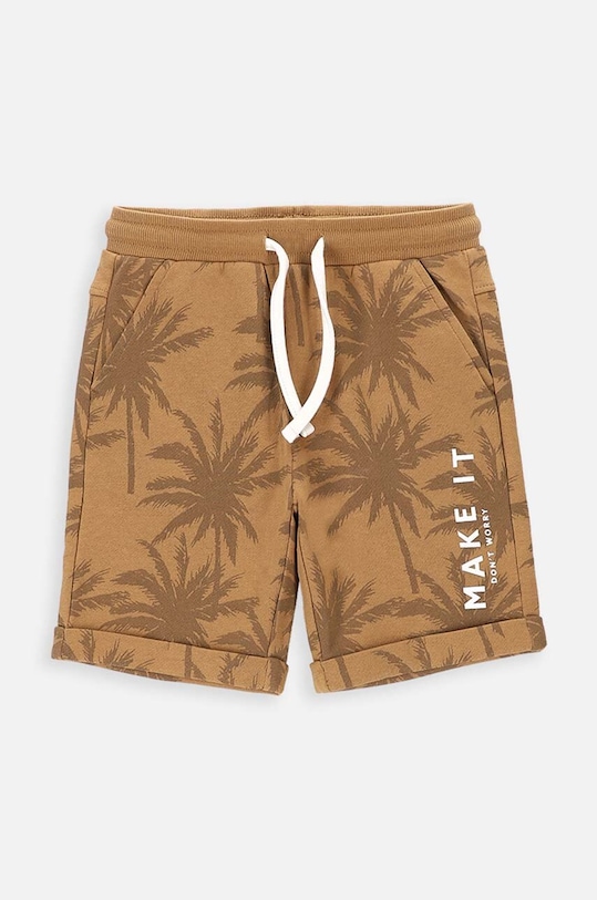 Coccodrillo szorty bawełniane dziecięce WC4120501NWK brązowy SS24