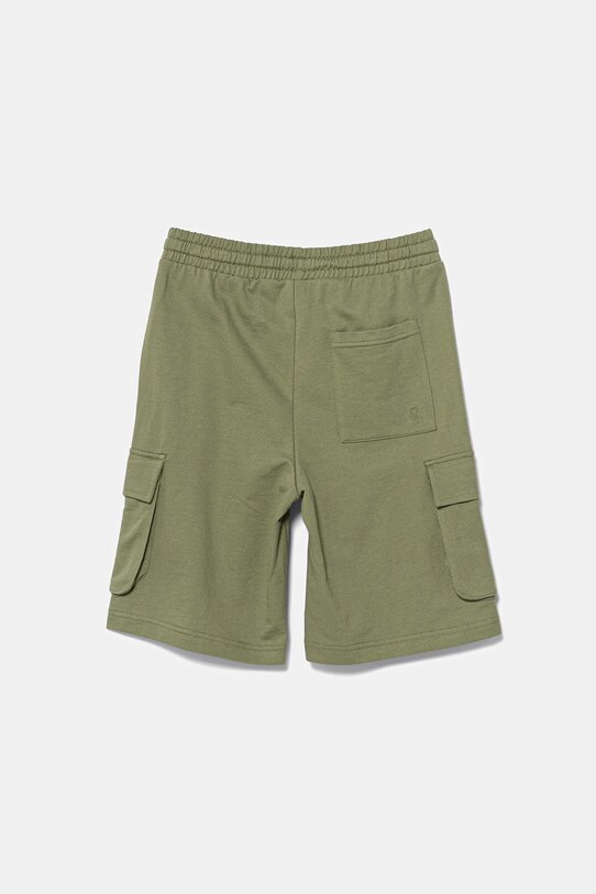 Βαμβακερό σορτσάκι United Colors of Benetton 39DJC902N.G.Seasonal πράσινο SS25