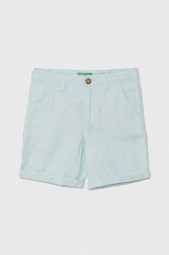 Šortky s prímesou ľanu United Colors of Benetton s prímesou ľanu modrá 4BE7C901E.G.Seasonal