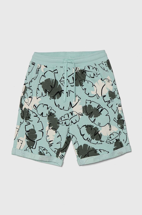 Детские хлопковые шорты United Colors of Benetton узор бирюзовый 3H0FC902Q.G.Seasonal