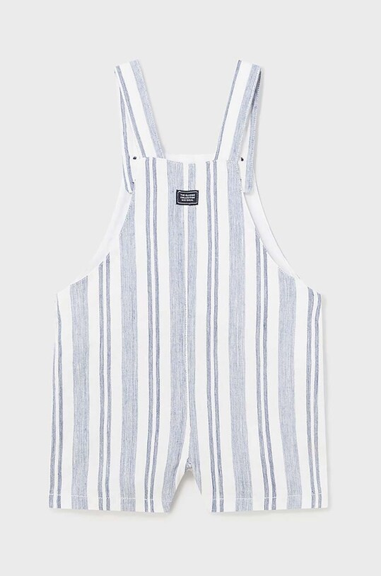 Nohavice na traky pre bábätká s prímesou ľanu Mayoral 1645.3E.Baby.PPYH tmavomodrá SS24