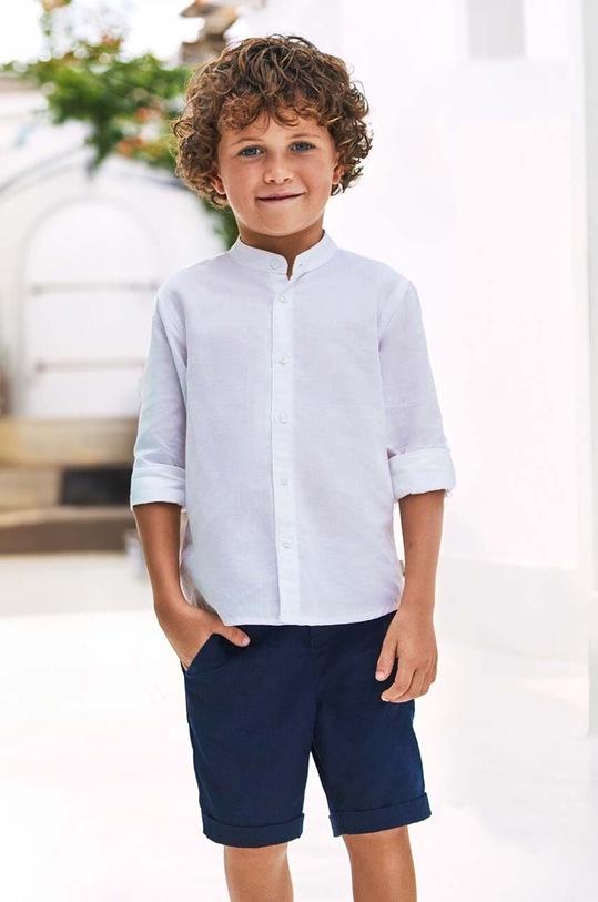 Mayoral szorty z domieszką lnu dziecięce casual granatowy 3267.5B.Mini.PPYH